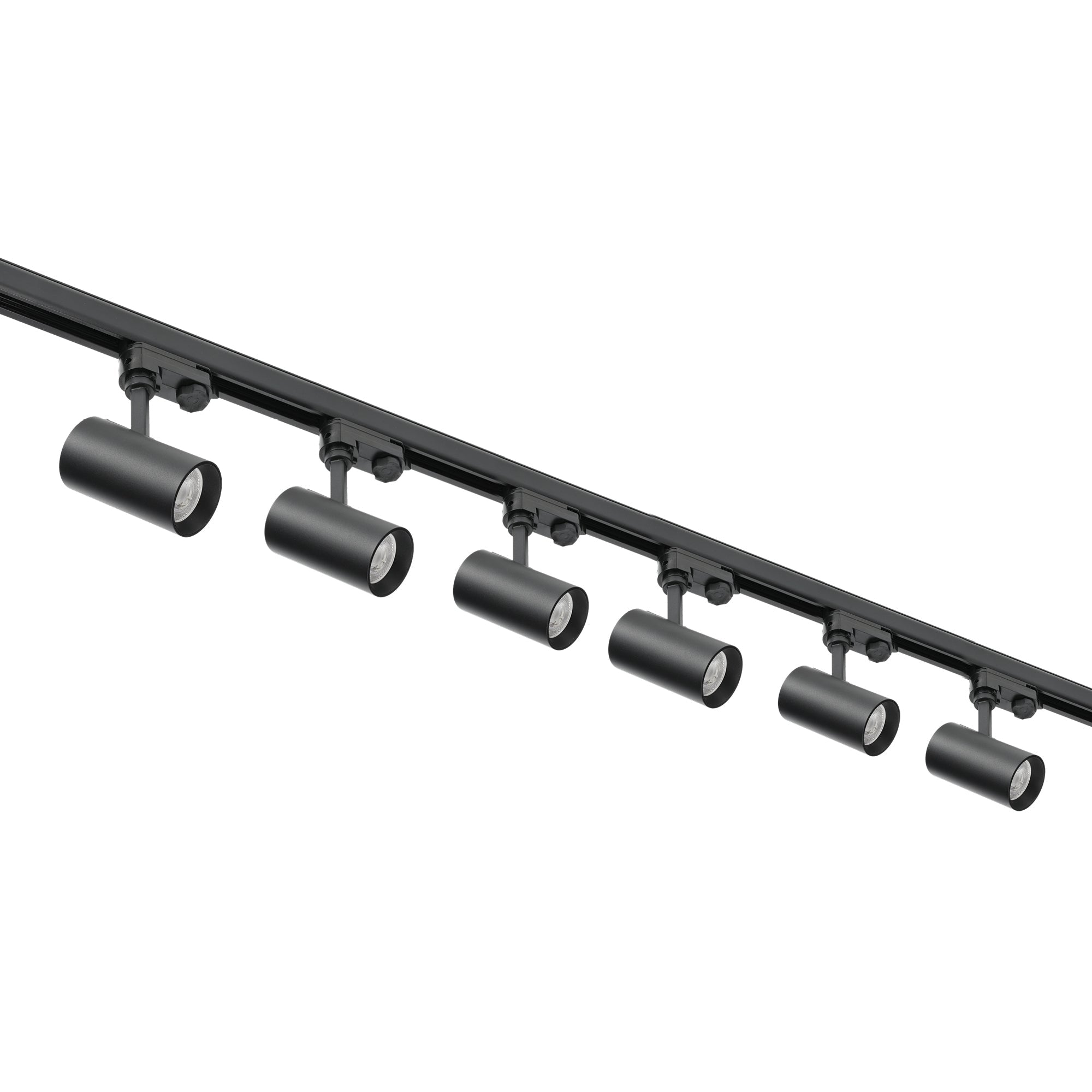 Zestaw szynowy 3 fazowy szyna 1m+2m, 6x Lampa, łącznik prosty CZARNY - LAITICA