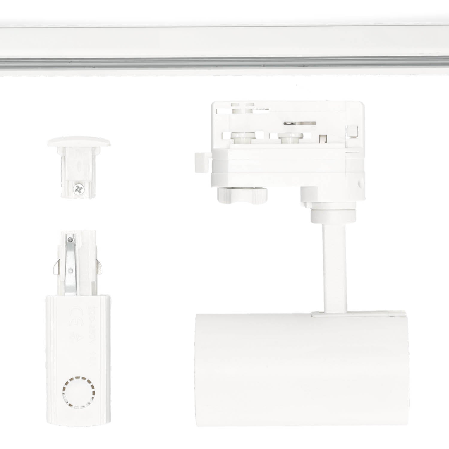 Zestaw szynowy 3 fazowy szyna 2m, 2x Lampa BIAŁY kompletny zestaw - LAITICA