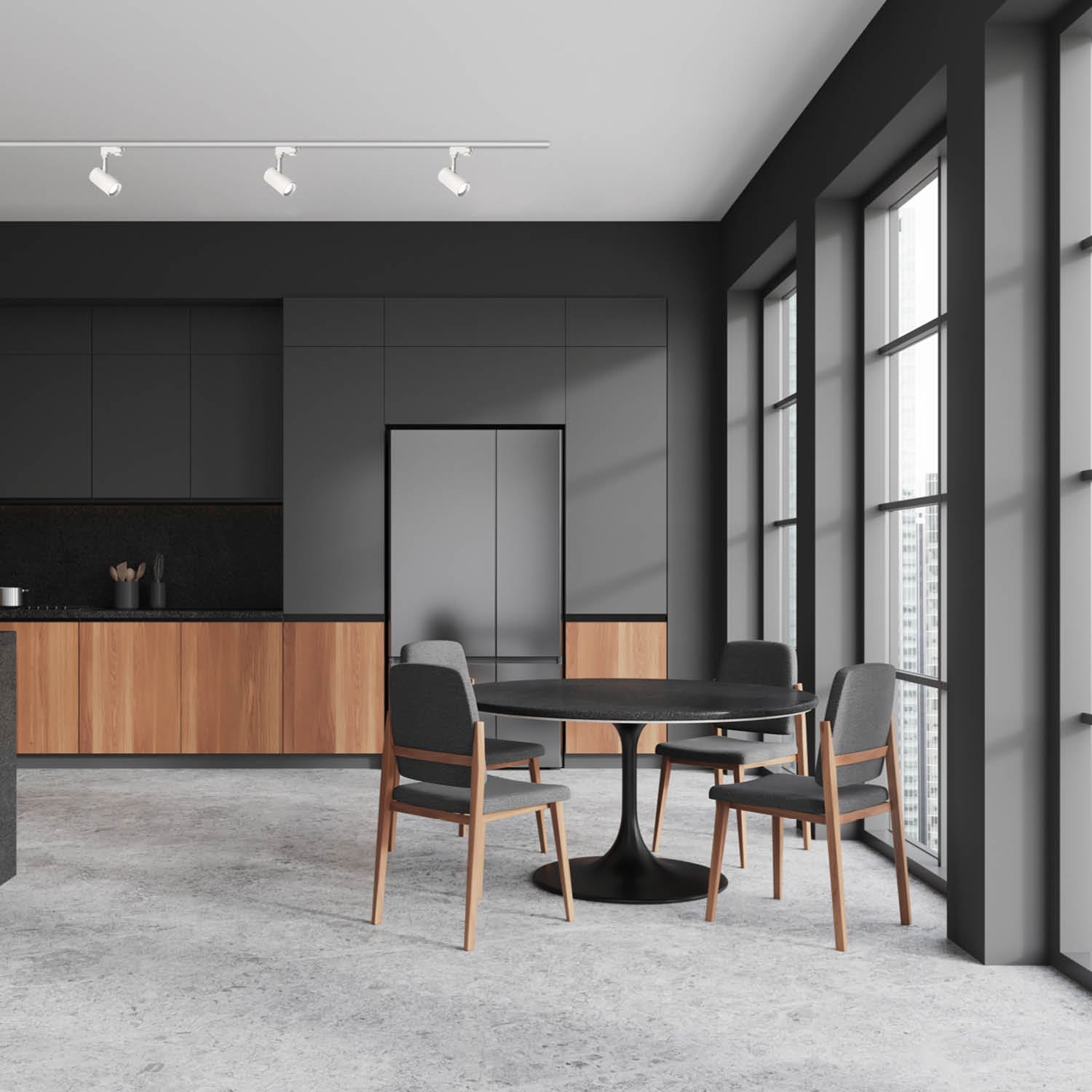 Zestaw szynowy 3 fazowy szyna 2m, 3x Lampa BIAŁY kompletny zestaw - LAITICA