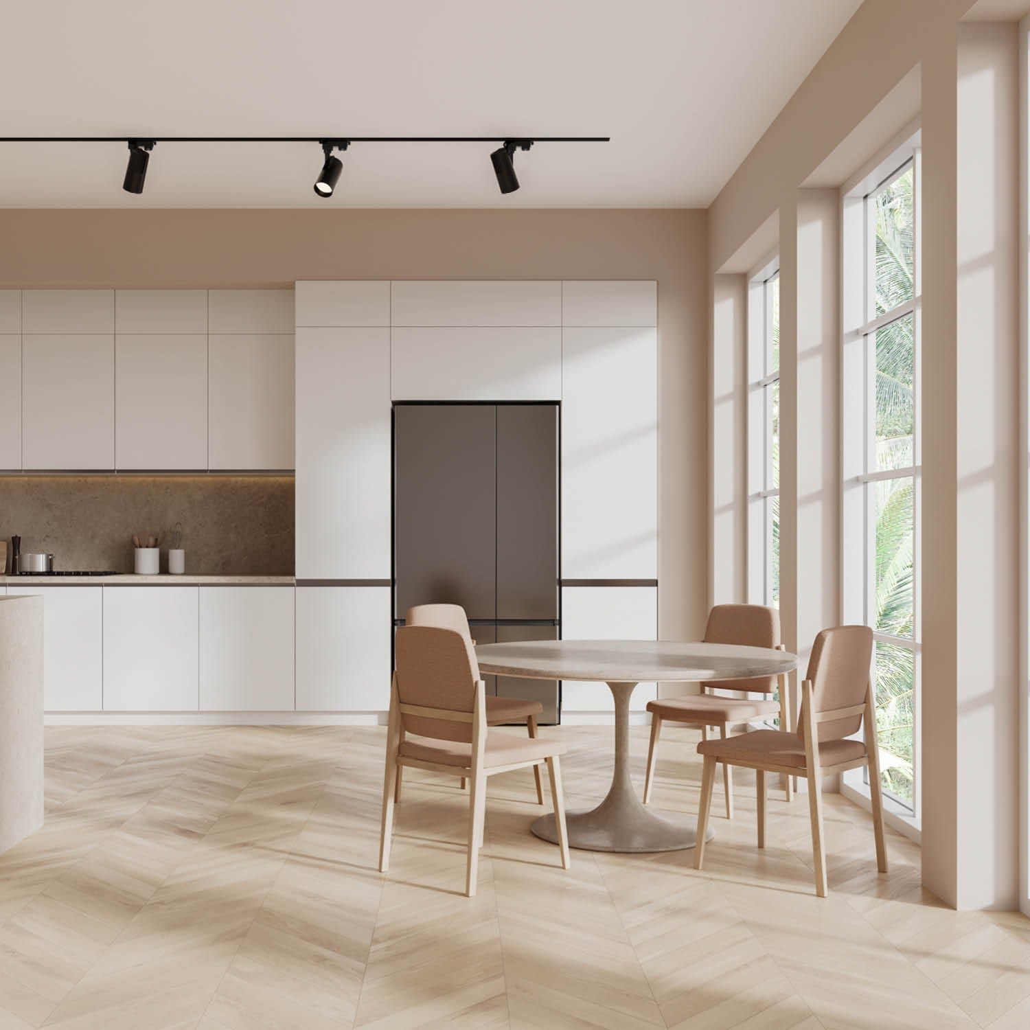 Zestaw szynowy 3 fazowy szyna 2m, 3x Lampa CZARNY kompletny zestaw - LAITICA