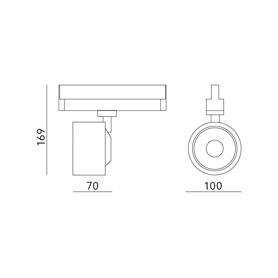 Zestaw szynowy 3 fazowy szyna 2m, 3x LED 10W CZARNY kompletny zestaw - LAITICA