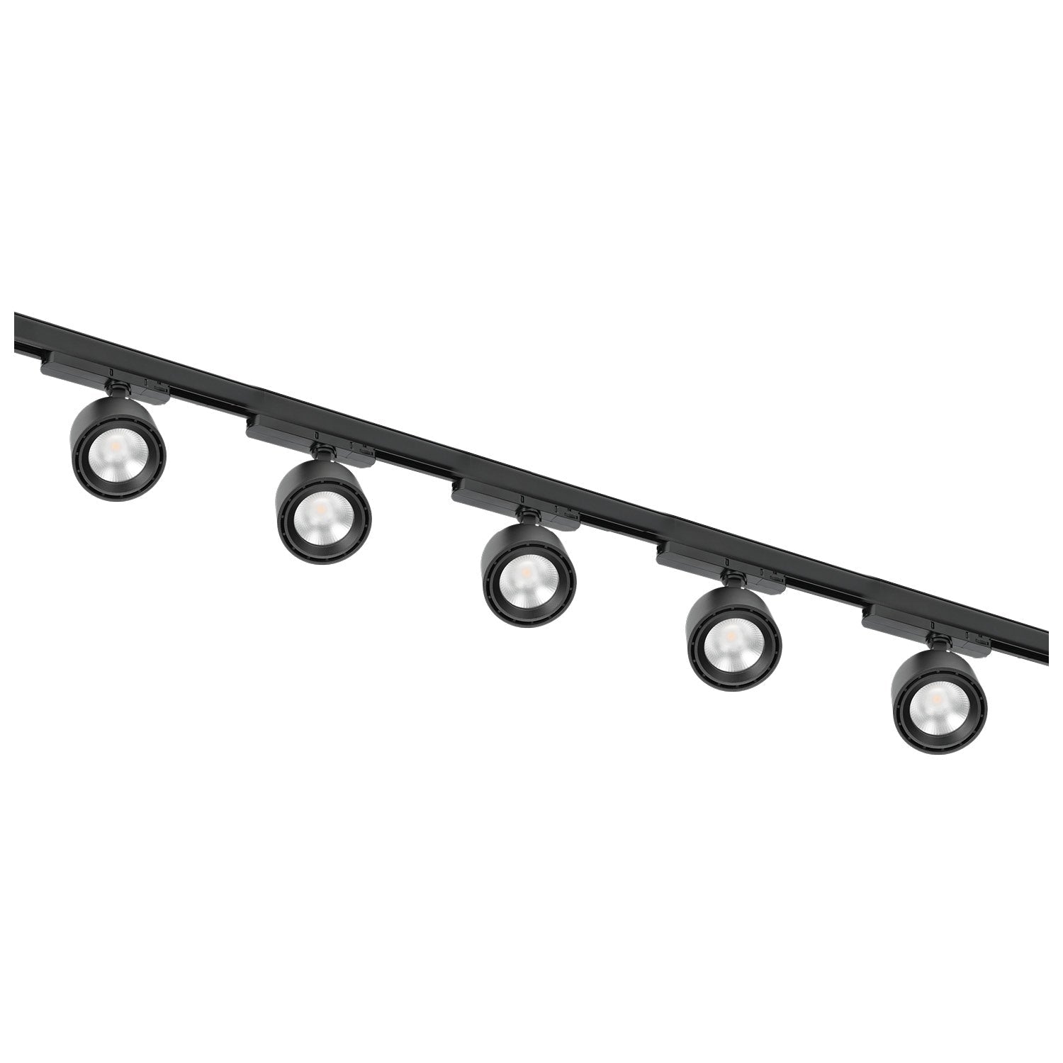 Zestaw szynowy 3 fazowy szyna 2m, 5x LED 10W CZARNY kompletny zestaw - LAITICA