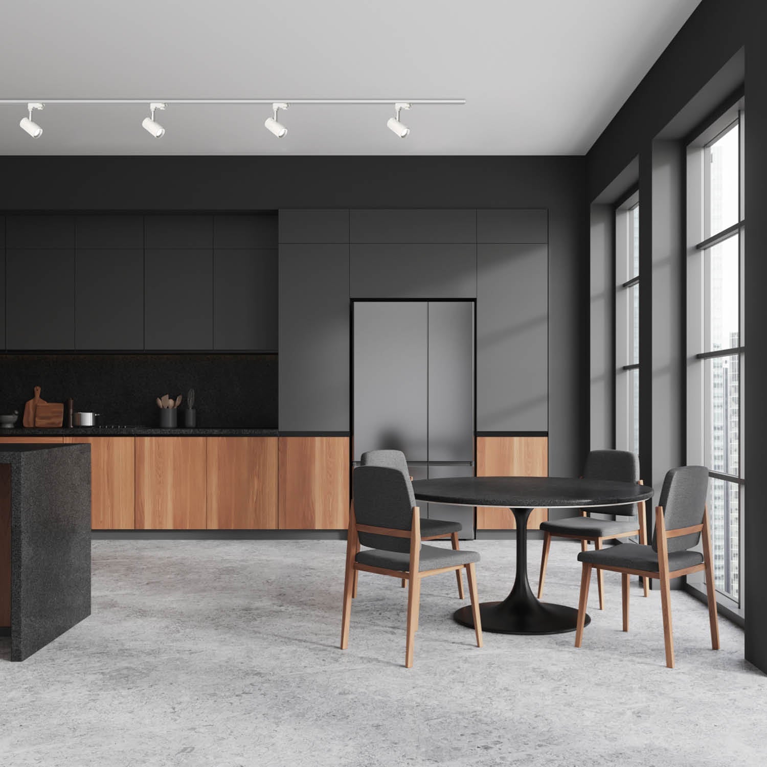 Zestaw szynowy 3 fazowy szyna 2m, 6x reflektor GU10 BIAŁY kompletny zestaw - LAITICA