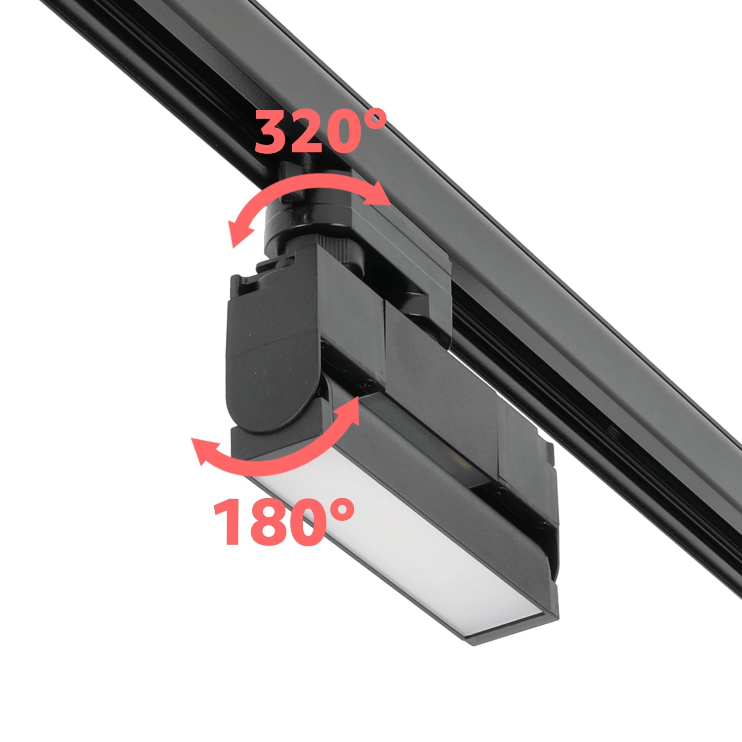 Zestaw szynowy 3 fazowy szyna 2m+2m, 6x Lampa FLEX 12W, łącznik L CZARNY komplet - LAITICA