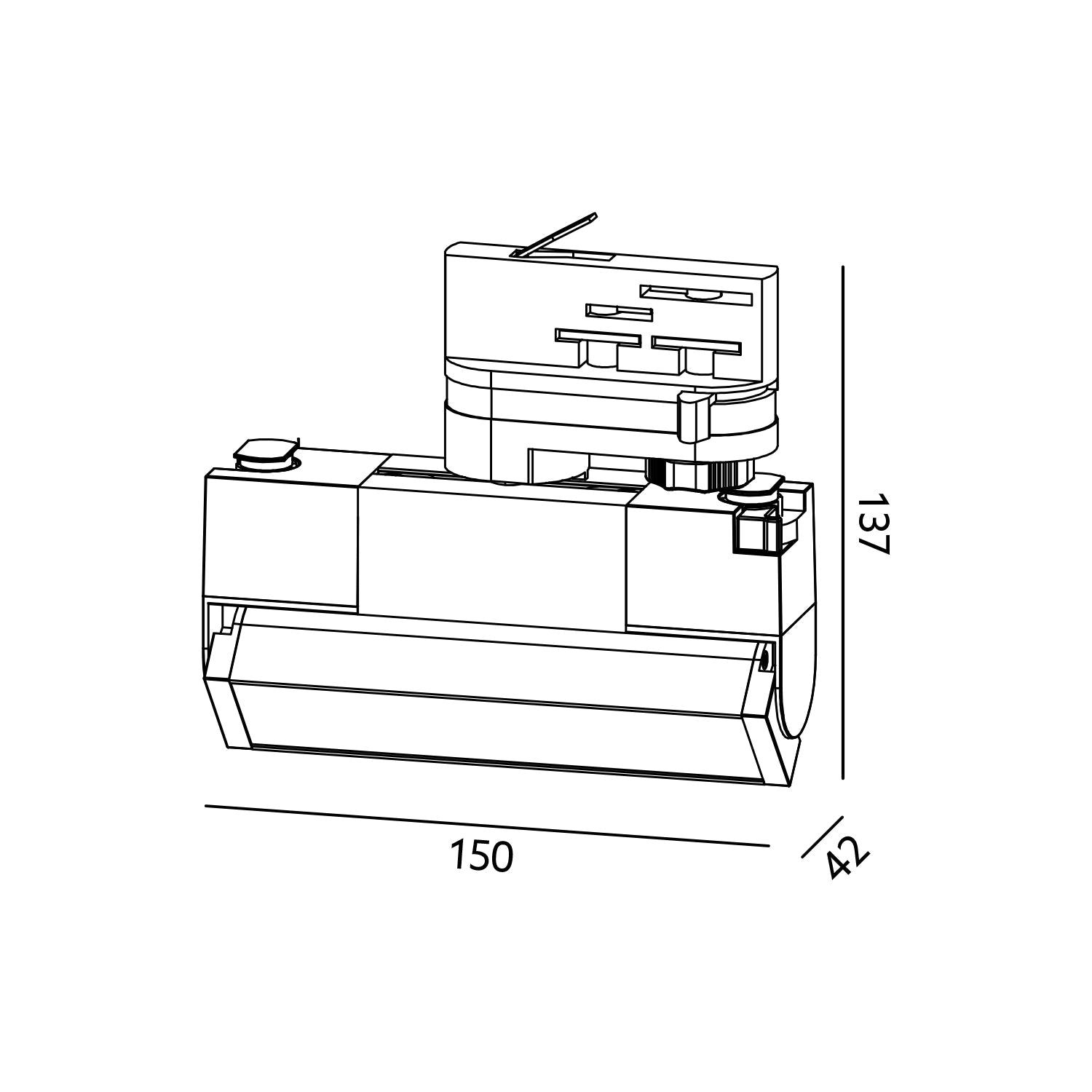 Zestaw szynowy 3 fazowy szyna 2m+2m, 6x Lampa FLEX 12W, łącznik L CZARNY komplet - LAITICA