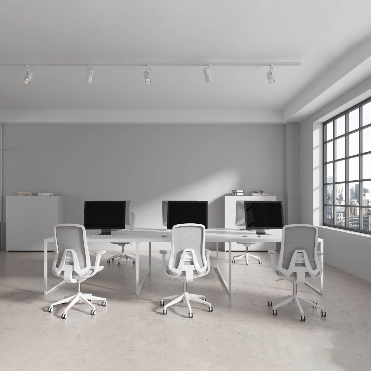 Zestaw szynowy 3 fazowy szyna 2m+2m, 8x reflektor GU10,łącznik prosty BIAŁY - LAITICA