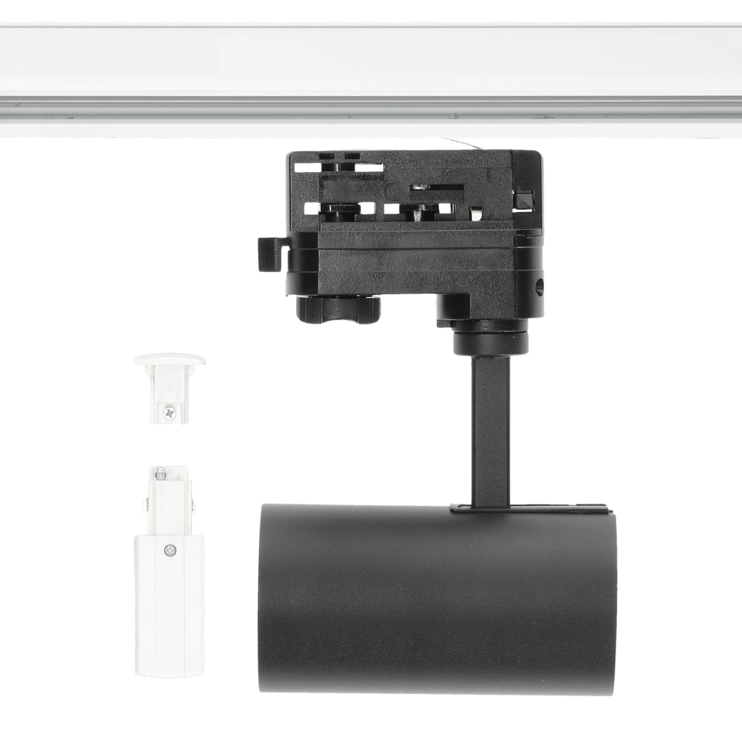 Zestaw szynowy 3 fazowy szyna biała 2m, 4x Lampa CZARNA kompletny zestaw - LAITICA