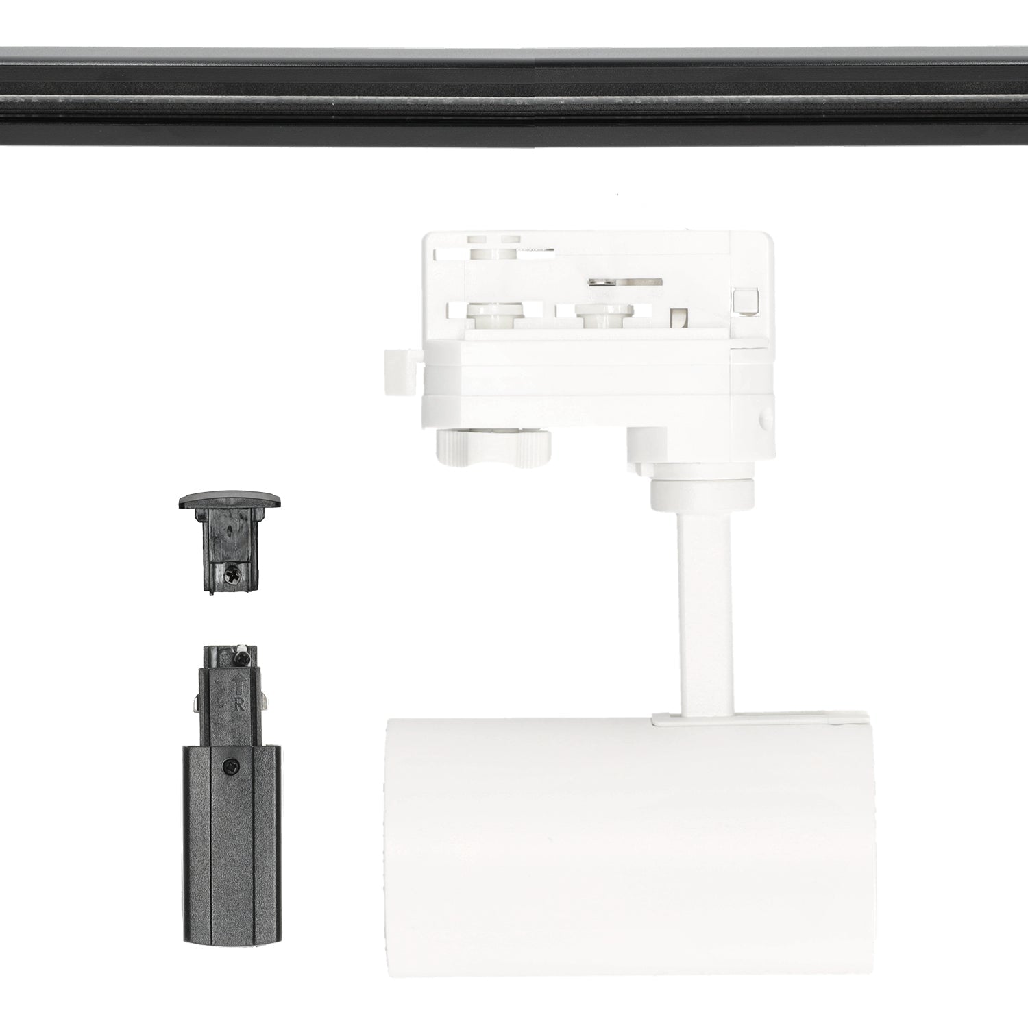 Zestaw szynowy 3 fazowy szyna czarna 2m, 4x Lampa BIAŁA kompletny zestaw - LAITICA