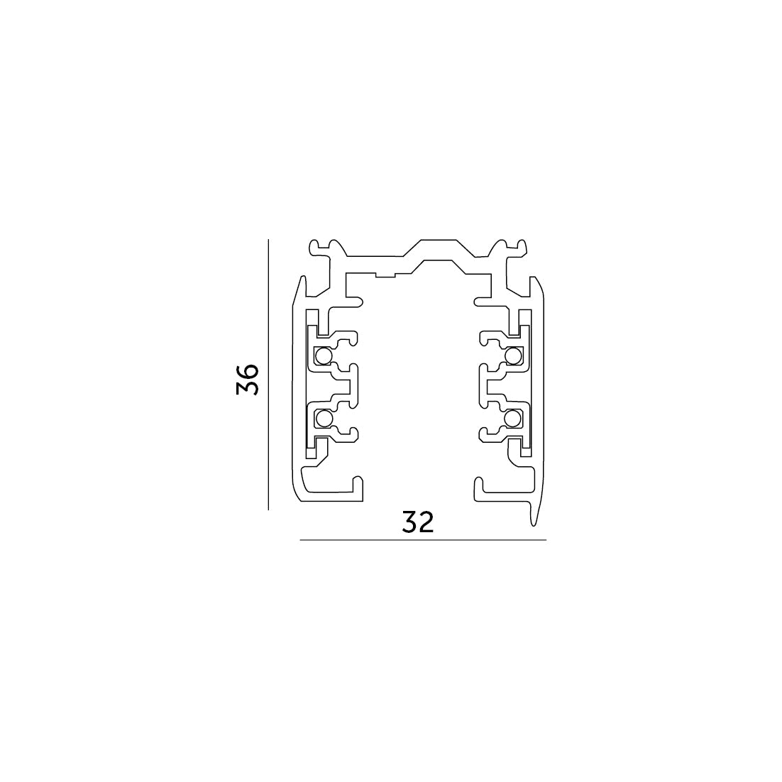 Zestaw szynowy 3 fazowy szyna czarna 2m+1m, 8x Lampa BIAŁA+CZARNA, łącznik L - LAITICA