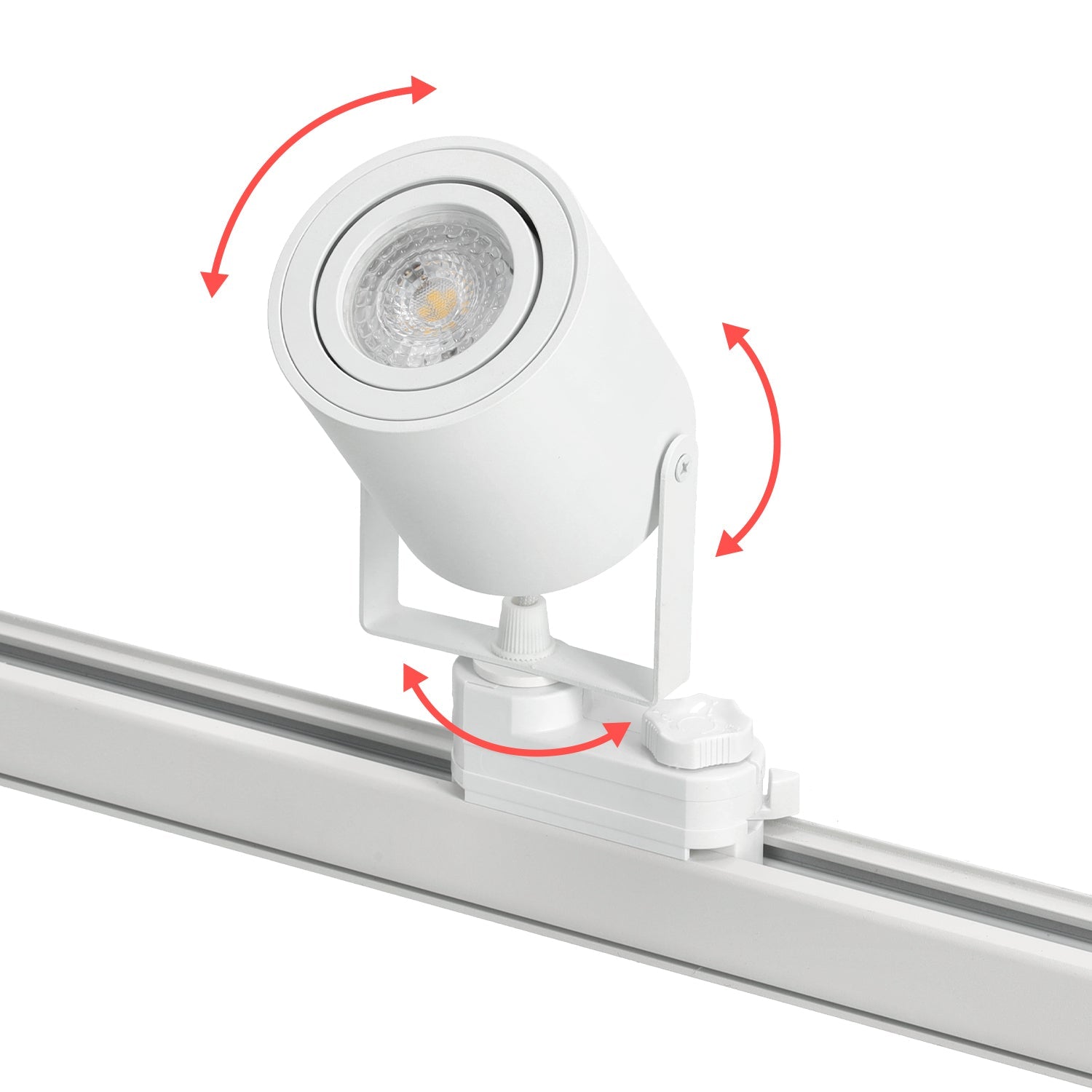 Zestaw Szynowy Biały 3 fazowy 2x Reflektor na GU10 + Szyna 1m Komplet - LAITICA