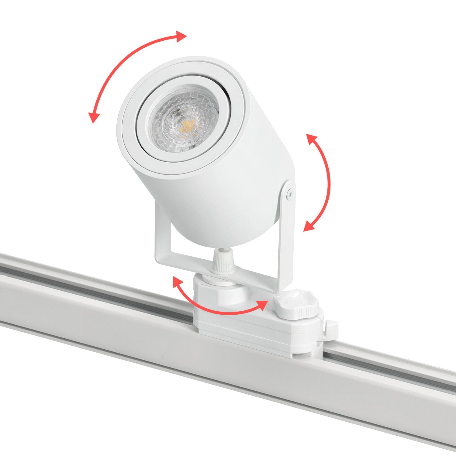 Zestaw Szynowy Biały 3 fazowy 4x Reflektor na GU10 + Szyna 1m Komplet - LAITICA