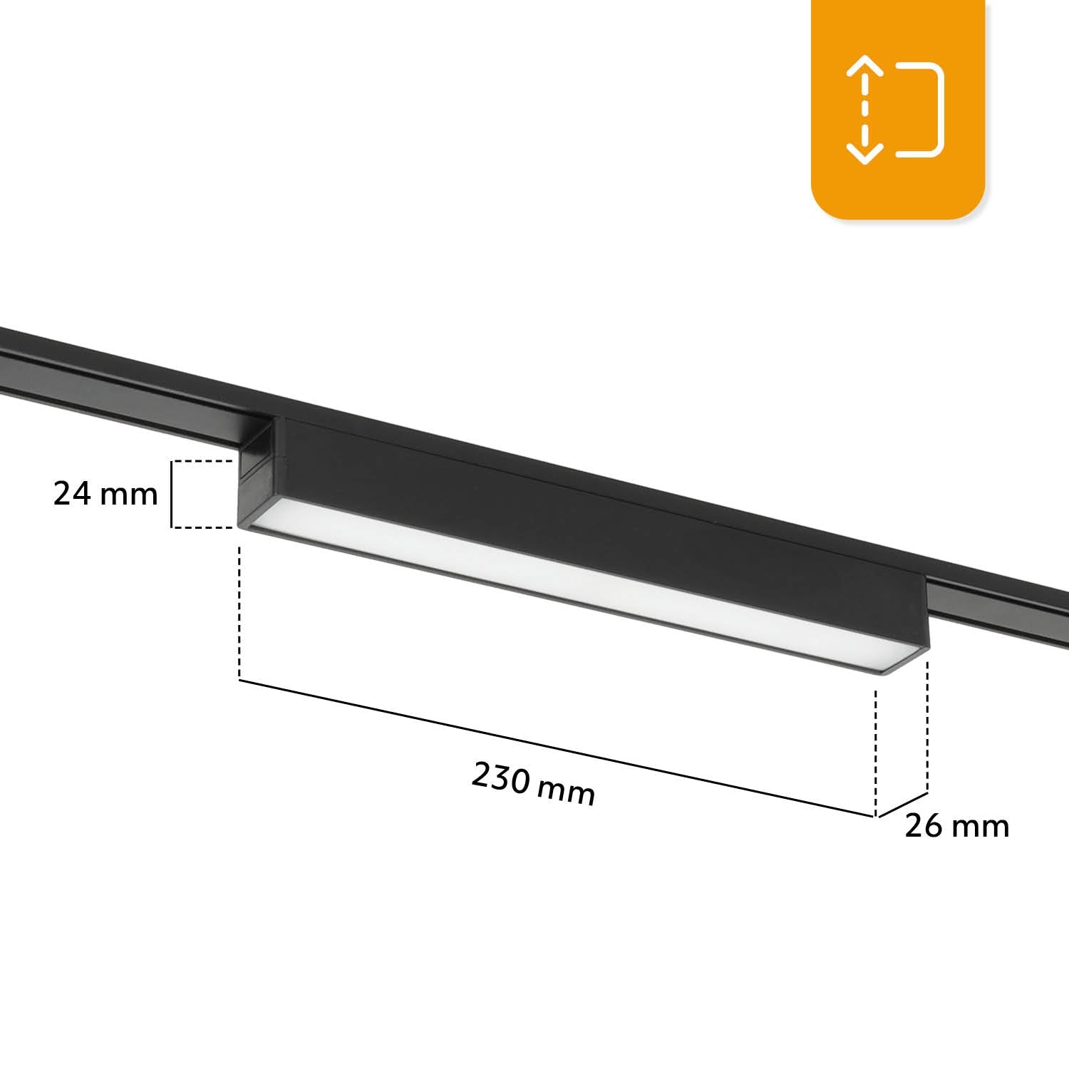 Zestaw szynowy magnetyczny 2×1 m + 5× lampa liniowa LED R3 10W 3CCT czarny - LAITICA